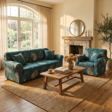 Комплект калъфи за диван и фотьойл Ориент - Зелен