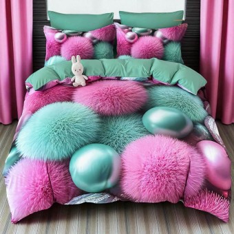 5D спален комплект чаршафи - Пухи, с ластик