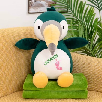 Плюшено одеяло играчка с размер 100x170, Папагал - зелен