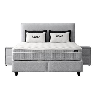 Тапицирана спалня с матрак COMO 160 x 200 - сребърен AN