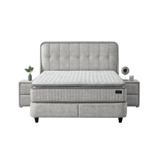 Тапицирана спалня с матрак PICASSO 160 x 200 - бежов 626