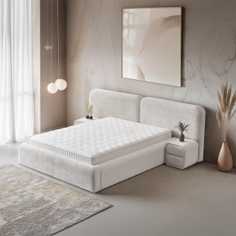 Тапицирана спалня с матрак MYKONOS 180 х 200 - перла SY