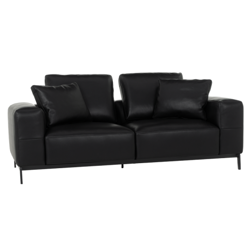 Кожен диван - двойка HALS LUX - черен
