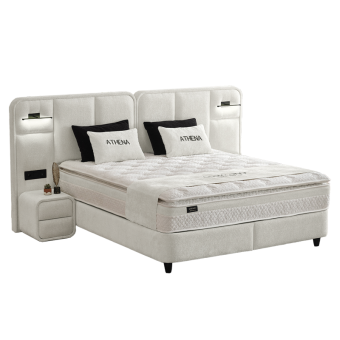 Тапицирана спалня с матрак ATHENA 180 х 200 - слонова кост SY