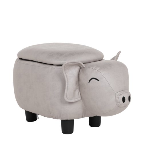 Детска табуретка с ракла - сиво прасе Детска табуретка с ракла - сиво прасе
