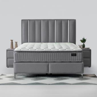 Тапицирана спалня с матрак MINI MOONLIGHT 140 х 200 - сив 16