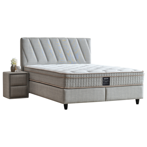 Тапицирана спалня с матрак SIESTA 160 x 200 - сив 02 Тапицирана спалня с матрак SIESTA 160 x 200 - сив 02