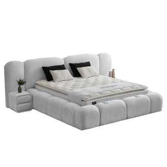 Тапицирана спалня с матрак BUMBY 160 x 200 - светлосив 21