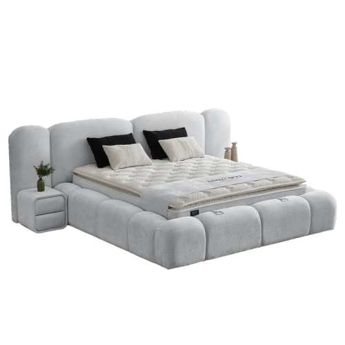 Тапицирана спалня с матрак BUMBY 160 x 200 - светлосив  21