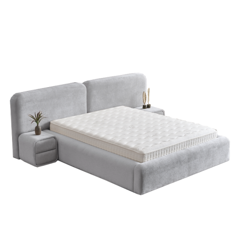 Тапицирана спалня с матрак MYKONOS 180 х 200 - сребърен AN