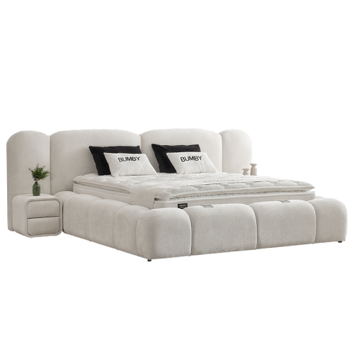 Тапицирана спалня с матрак BUMBY 180 x 200 - бял 01 Тапицирана спалня с матрак BUMBY 180 x 200 - бял 01