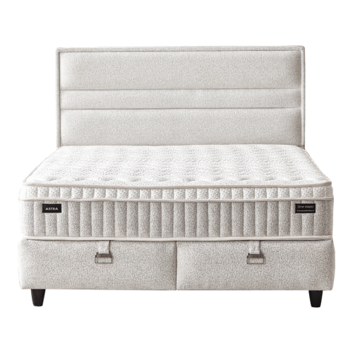 Тапицирана спалня с матрак ASTRA 180 x 200 - перла SY Тапицирана спалня с матрак ASTRA 180 x 200 - перла SY