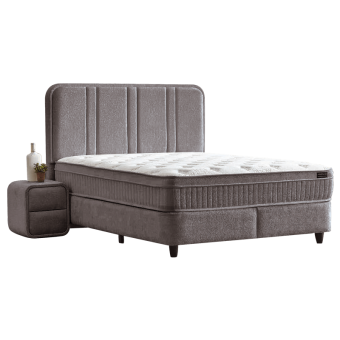 Тапицирана спалня с матрак HUGO 160 x 200 - сив 29