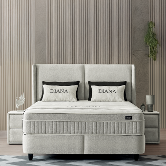 Тапицирана спалня с матрак DIANA 140 x 200 - тъмносив 328