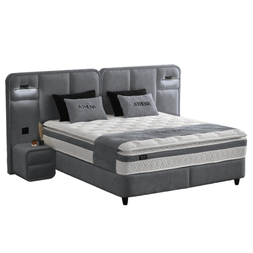 Тапицирана спалня с матрак ATHENA 160 х 200 - сив 13 Тапицирана спалня с матрак ATHENA 160 х 200 - сив 13