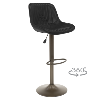 Бар стол PORUS - черно злато