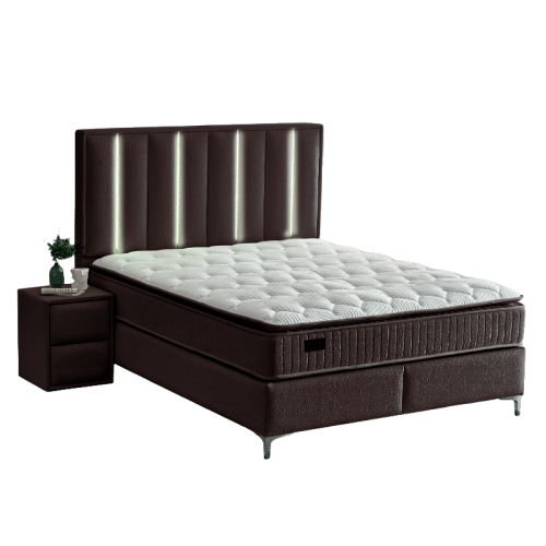 Тапицирана спалня с матрак MINI MOONLIGHT 160 х 200 - тъмнокафяв 680