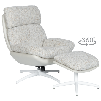 Кресло с табуретка VALONGO - крем