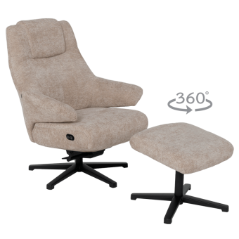 Електрическо масажно кресло с табуретка SINES - крем