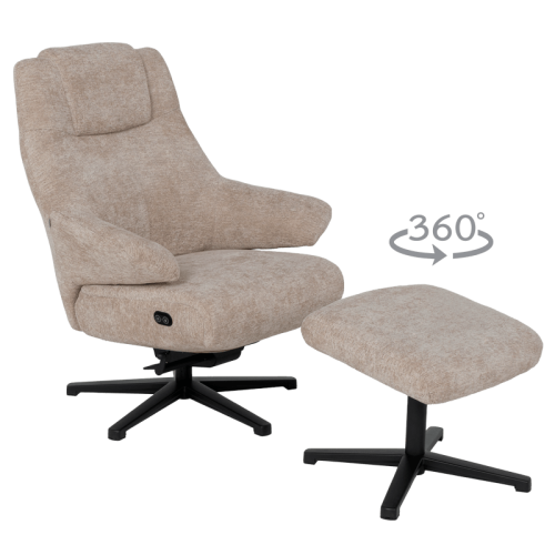 Електрическо масажно кресло с табуретка SINES - крем