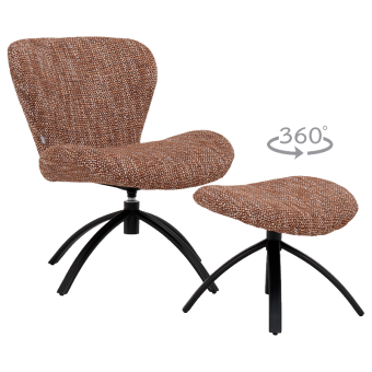 Кресло с табуретка HAMS - кафяво