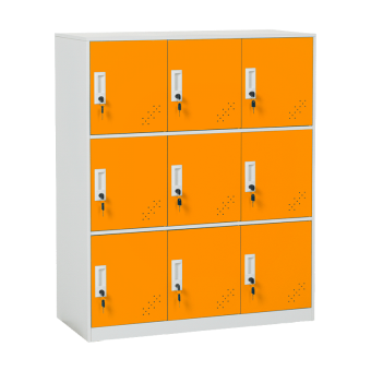 Метален шкаф Carmen CR-1298 J - бял / оранжев