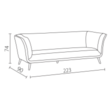 Триместно канапе LENA - крем 11