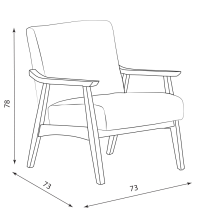 Кресло LUCAS - орех - сив Кресло LUCAS - орех - сив
