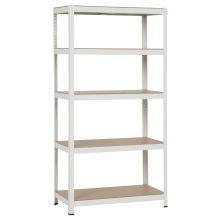 Метален стелаж Carmen CR-1016 - 180х90х45 см, до 250 кг на рафт - бял