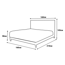 Тапицирана спалня с матрак GRASSE 160 x 200 - сив 102