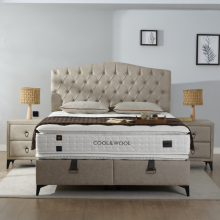 Тапицирана спалня с матрак COOL WOOL 160 x 200 - бежов 3 Тапицирана спалня с матрак COOL WOOL 160 x 200 - бежов 3