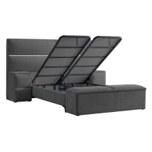 Тапицирана спалня с матрак PUZZLE 180 х 200 - сив 16