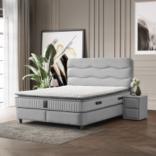 Тапицирана спалня с матрак WAVE 160 x 200 - светлосив 25
