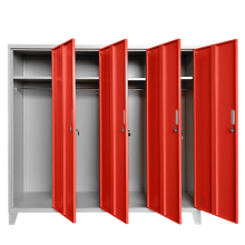 Метален шкаф Carmen CR-1604-4 JZ - сив / червен Метален шкаф Carmen CR-1604-4 JZ - сив / червен
