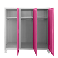 Метален шкаф Carmen CR-1605-3 JZ - сив / розов Метален шкаф Carmen CR-1605-3 JZ - сив / розов