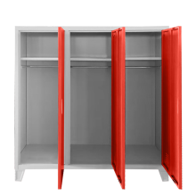 Метален шкаф Carmen CR-1605-3 JZ - сив / червен Метален шкаф Carmen CR-1605-3 JZ - сив / червен