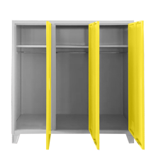 Метален шкаф Carmen CR-1605-3 JZ - сив / жълт
