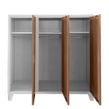 Метален шкаф Carmen CR-1605-3 JZ - сив / светлокафяв