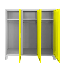 Метален шкаф Carmen CR-1605-3 JZ - сив / патешко жълт