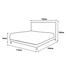 Тапицирана спалня с матрак RODOS 140 х 200 - светлосив 326