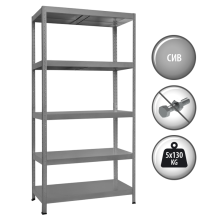 Метален стелаж HARD 180x100x40 см, до 130 кг на рафт  - сив