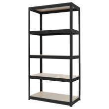 Метален стелаж STAR 180x90x40 см, до 350 кг на рафт - черен