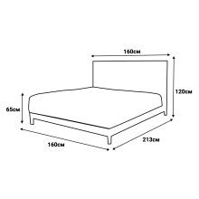Тапицирана спалня с матрак PAROS 160 х 200 - сребърен AN