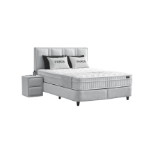 Тапицирана спалня с матрак PAROS 160 х 200 - сребърен AN