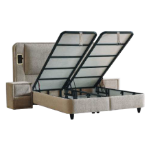 Тапицирана спалня с матрак CANCUN 180 x 200 - бежов 04