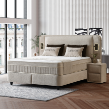 Тапицирана спалня с матрак CANCUN 180 x 200 - бежов 04