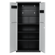 Метален шкаф за инструменти Carmen CR-1226 L SAND - черен-сребърен Метален шкаф за инструменти Carmen CR-1226 L SAND - черен-сребърен