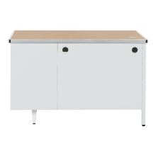 Метално бюро Carmen CR-1318 L - сиво / бук