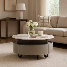 Холна маса TARIA - бял-капучино