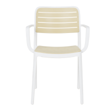 Пластмасов градински стол TEMARA - жълт - бял